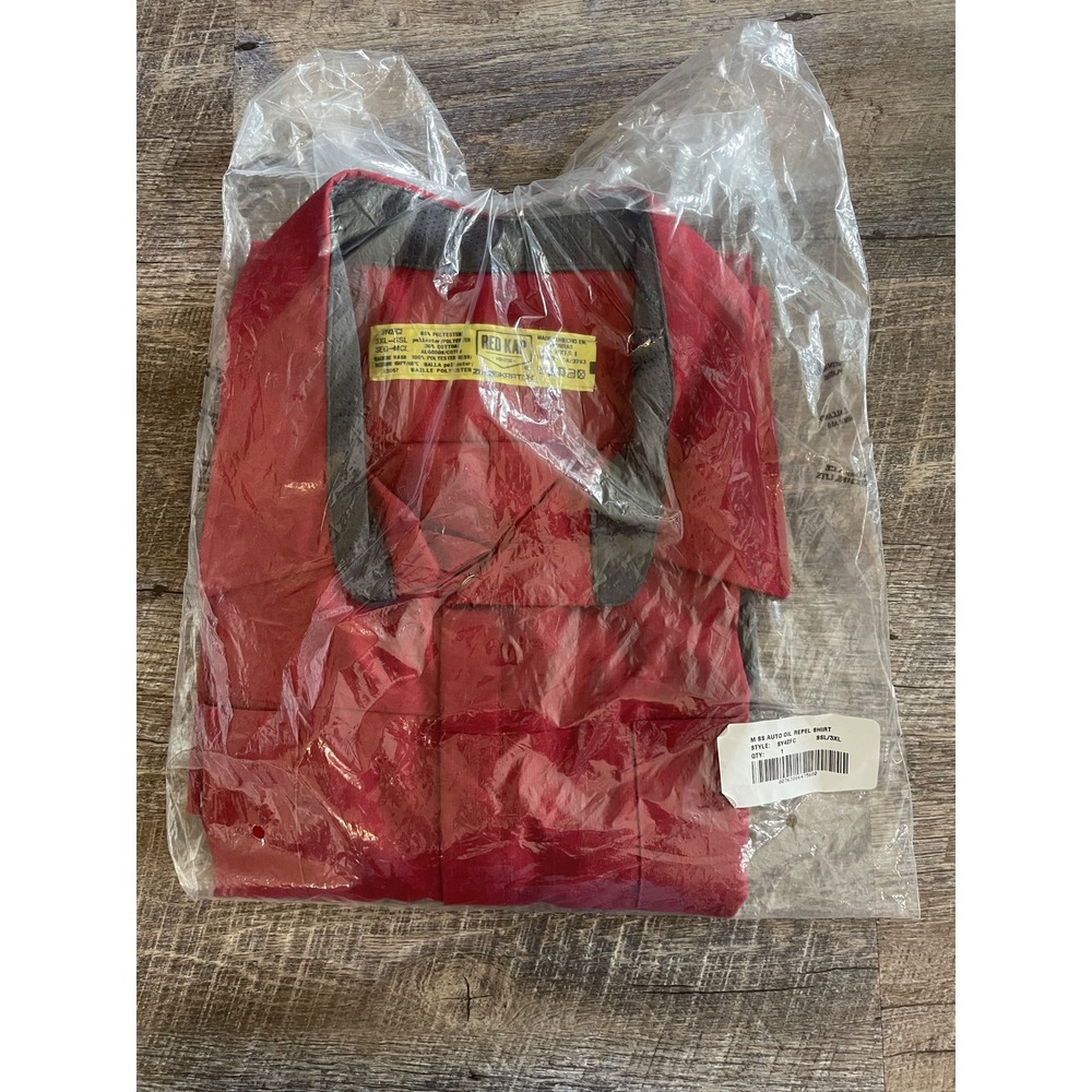 Red Kap Men 3XL Red ZeroSkratch SS Auto Oil Repel Work Shirt SY42FC New